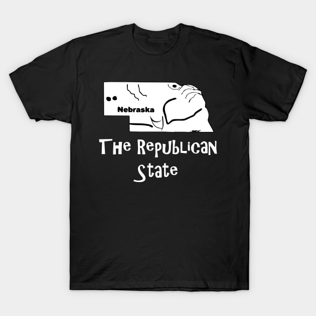 A funny map of Nebraska T-Shirt by percivalrussell